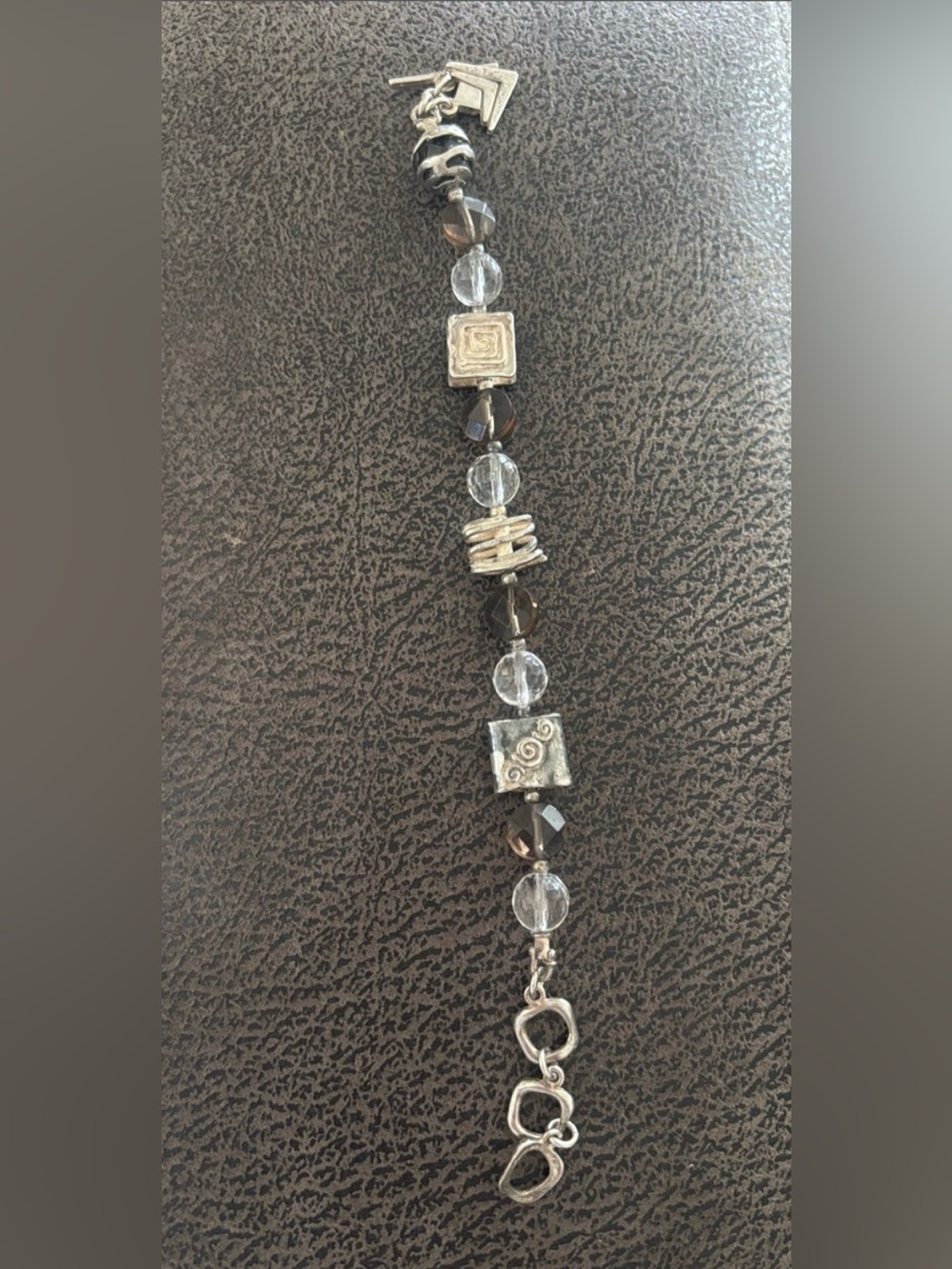 Retired Silpada smokey quartz and sterling silver bracelet